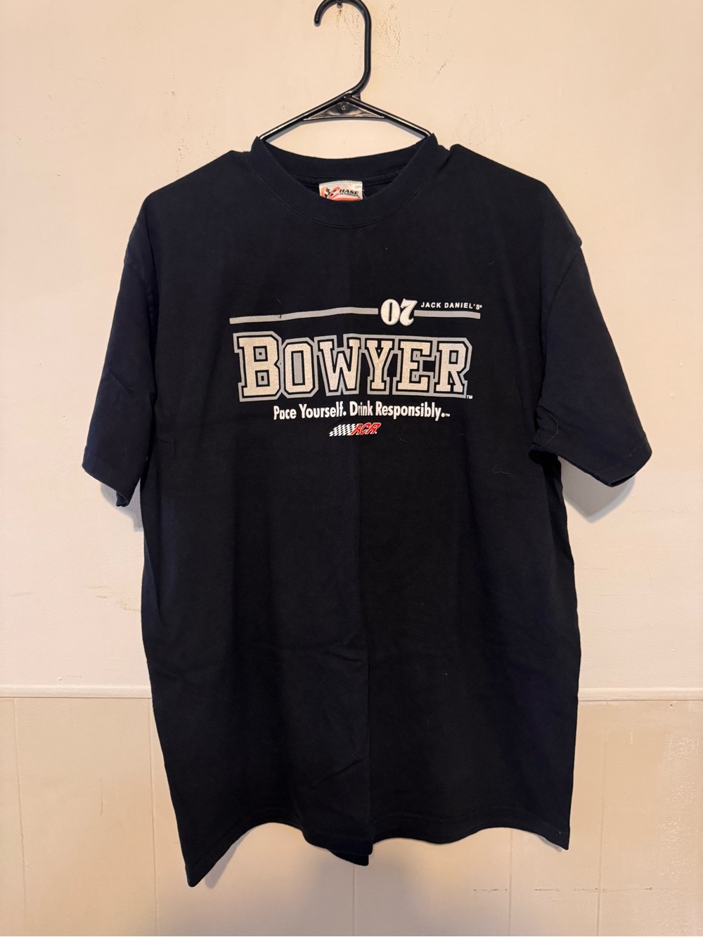 Chase Authentics Clint Bowyer Jack Daniel’s NASCAR T-Shirt Black L RCR Tee